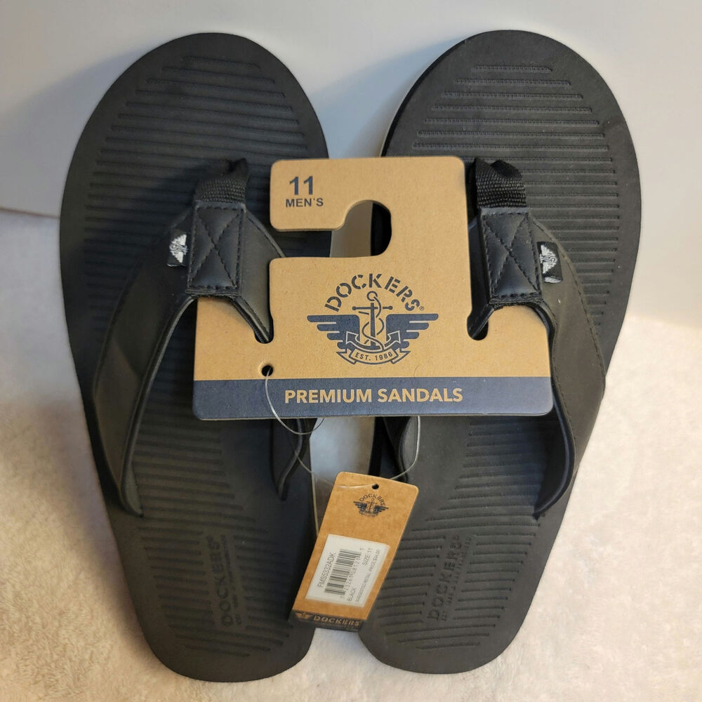 Dockers Black Flip Flop Thong Sandals Men Size 11 New NWT
